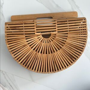 Bamboo Half-Moon Handbag